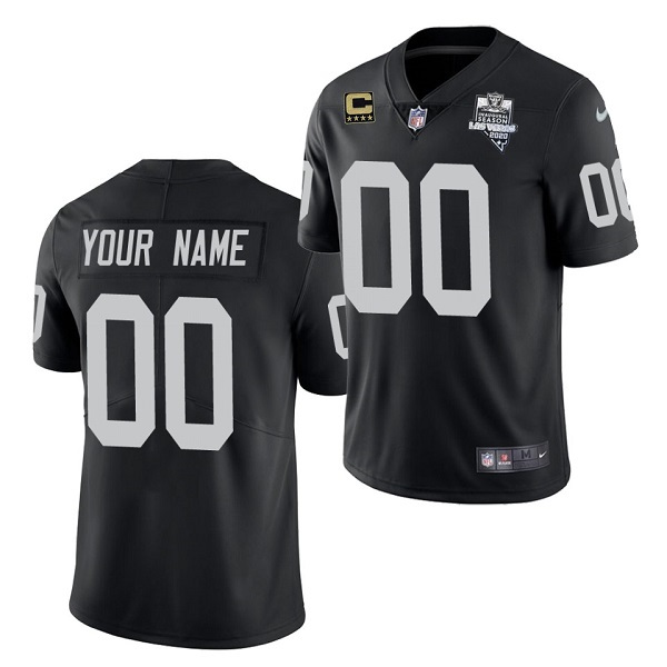 Men's Las Vegas Raiders ACTIVE PLAYER Custom Black 2020 Inaugural Season With C Patch Vapor Limited Stitched Jersey